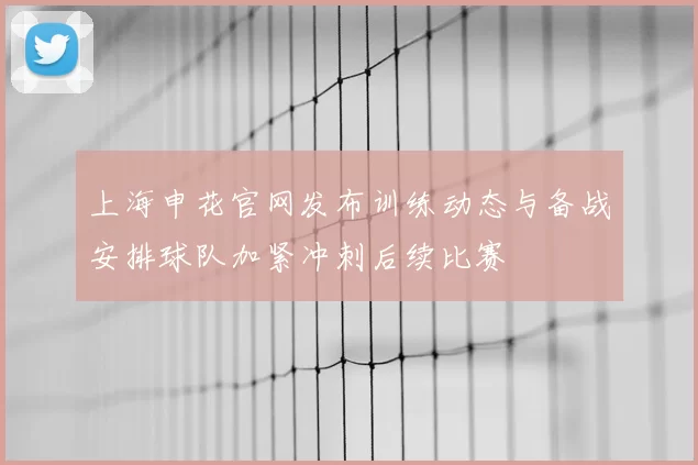 上海申花官网发布训练动态与备战安排球队加紧冲刺后续比赛